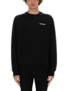 Dsquared2 Black Sweatshirt With Classic Hood And Bold Graphic Print In Black