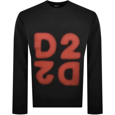 Dsquared2 Crew Neck Long Sleeve Sweatshirt In Black