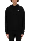 Dsquared2 Black Sweatshirt With Classic Hood And Bold Graphic Print In Black