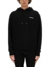 Dsquared2 Black Sweatshirt With Classic Hood And Bold Graphic Print In Black