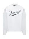 Dsquared2 Velvet Logo Sweatshirt In White