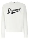 Dsquared2 Velvet Logo Sweatshirt In White