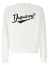 Dsquared2 Velvet Logo Sweatshirt In White