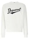 Dsquared2 Velvet Logo Sweatshirt In White