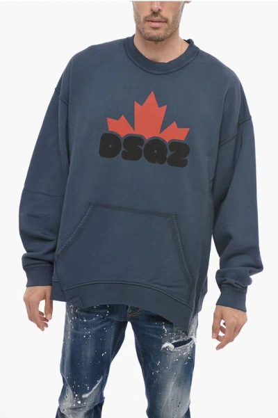 Dsquared2 Cool Fit Sweatshirt With Logo Print In Blue