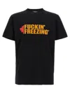 Dsquared2 Black Crewneck T-shirt With Print On The Front And Logo Lettering On The Rear In Cotton Man In Black