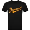Dsquared2 Black T-shirt With Logo Print On The Front In Black