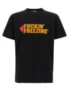 Dsquared2 Black Crewneck T-shirt With Print On The Front And Logo Lettering On The Rear In Cotton Man In Black