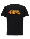 Dsquared2 Black Crewneck T-shirt With Print On The Front And Logo Lettering On The Rear In Black