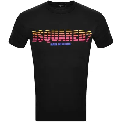 Dsquared2 Logo Printed Cotton Jersey T-shirt In Black