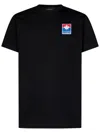 Dsquared2 Black Cotton T-shirt With Logo Patch In Black