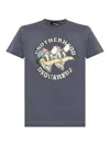 Dsquared2 Logo Printed Crewneck T-shirt In Blue