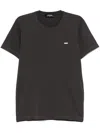 Dsquared2 Black Cotton T-shirt With Embroidered Logo In Gray