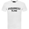 Dsquared2 White Crewneck T-shirt With Logo Lettering On The Front In White