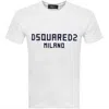 Dsquared2 White Crewneck T-shirt With Logo Lettering On The Front In White