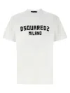 Dsquared2 White Crewneck T-shirt With Logo Lettering On The Front