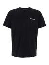 Dsquared2 Black Crewneck T-shirt With Front Logo And Graphic Print On The Back In Cotton Man In Black