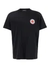 Dsquared2 Men Black T-shirt With Chest Logo Application In Cotton Man In Black
