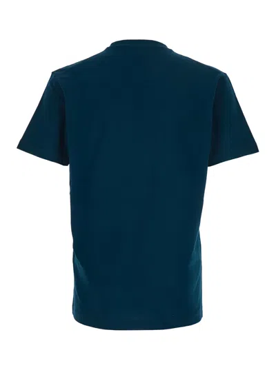 Dsquared2 Blue Crewneck T-shirt With Logo Lettering On The Front In Cotton Man