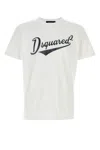 Dsquared2 White T-shirt With Logo Print On The Front In Cotton Man