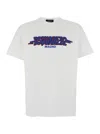 Dsquared2 White Crewneck T-shirt With Logo Print On The Front In White