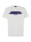 Dsquared2 White Crewneck T-shirt With Logo Print On The Front In Cotton Man In White