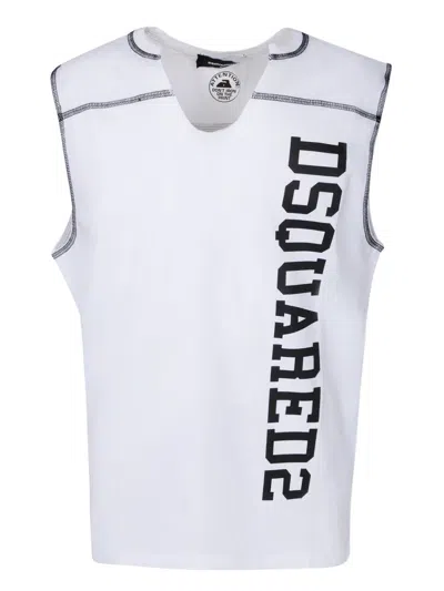 Dsquared2 Cool Fit White/green Tank Top