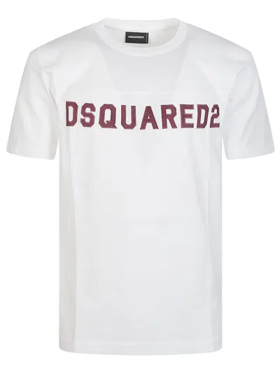 Dsquared2 Cool Football Crew Cotton T-shirt In White