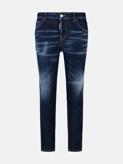 DSQUARED2 'COOL GIRL' BLUE COTTON BLEND JEANS