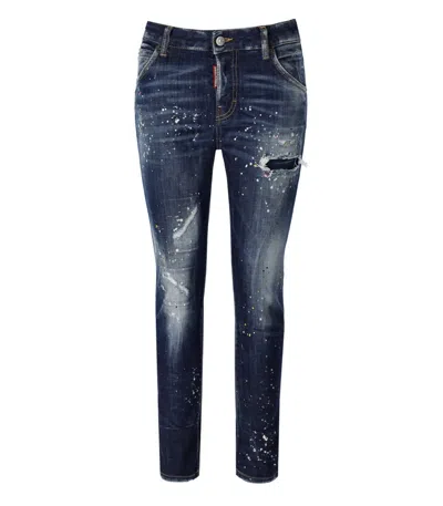 DSQUARED2 COOL GIRL CROPPED BLUE JEANS