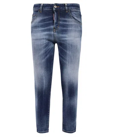 Dsquared2 Cool Girl Cropped Jeans In Blue