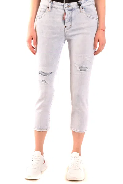 Dsquared2 Cool Girl Cropped Jeans In Blue