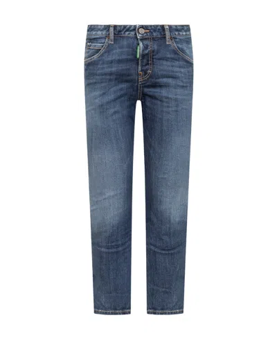Dsquared2 Cool Girl Cropped Jeans In Blue