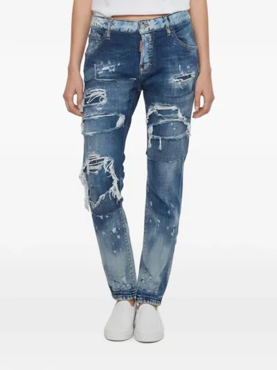 Pre-owned Dsquared2 Cool Girl Distressed Jeans In Blue