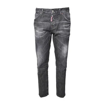 Dsquared2 Cool Girl Easy Jeans In Black Denim In Grey
