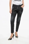 Dsquared2 Cool Girl Fit Denims With Velcro Patch 15cm Grösse 40 In Black