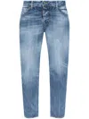 Dsquared2 Whiskering Effect Slim-cut Jeans In Navy Blue