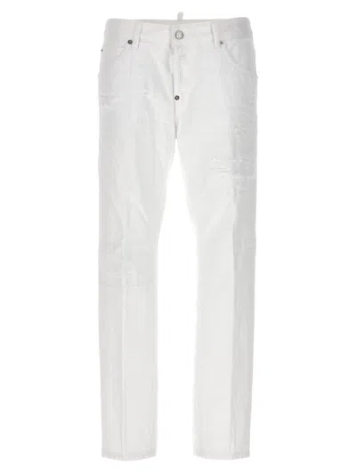 Dsquared2 Cool Girl Low-rise Slim-fit Jeans In White