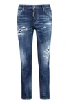 Dsquared2 Mid-rise Distressed Skinny Jeans In Denim