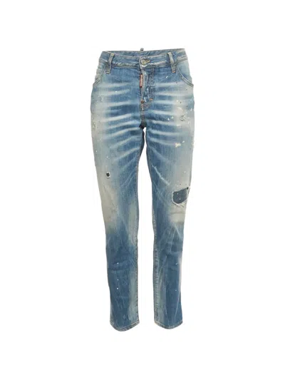 Pre-owned Dsquared2 Cool Girl Tapered-leg Jeans In Blue