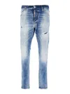 Dsquared2 Cool Guy Blue Five Pocket Jeans With Faded Effect In Denim Man