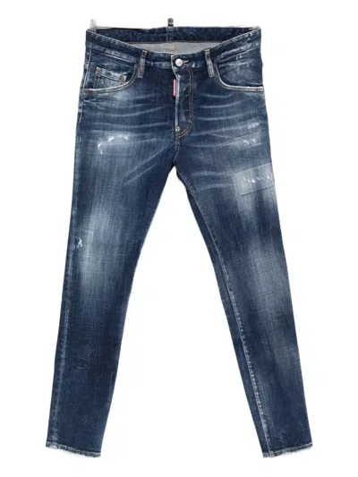 Dsquared2 Cool Guy Distressed Faded Jeans In Blue