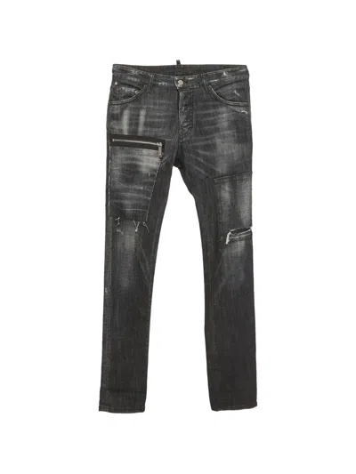 Pre-owned Dsquared2 Cool Guy Distressed Sim-fit Jeans In Gray