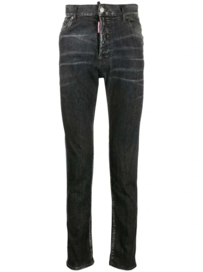 Dsquared2 Cool Guy Distressed Skinny Denim Stretch-cotton Jeans In Black