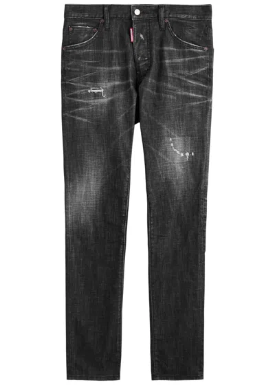 Dsquared2 Cool Guy Distressed Skinny Jeans In Black