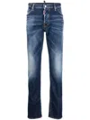 Dsquared2 Navy Blue 5-pocket Pants For Men In Grey