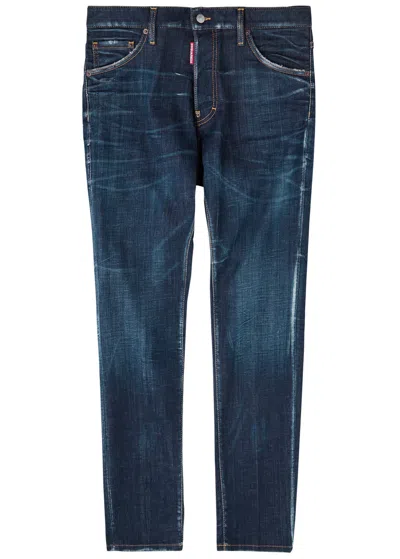Dsquared2 Cool Guy Distressed Skinny Jeans In Navy