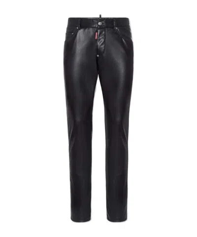 Dsquared2 Cool Guy Faux Leather Jeans In Black