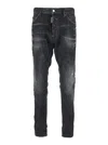 Dsquared2 Cool Gut Black Jeans With Belt Loops And Faded Effect In Denim Man