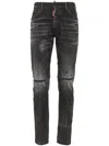 Dsquared2 Cool Gut Black Jeans With Belt Loops And Faded Effect In Denim Man
